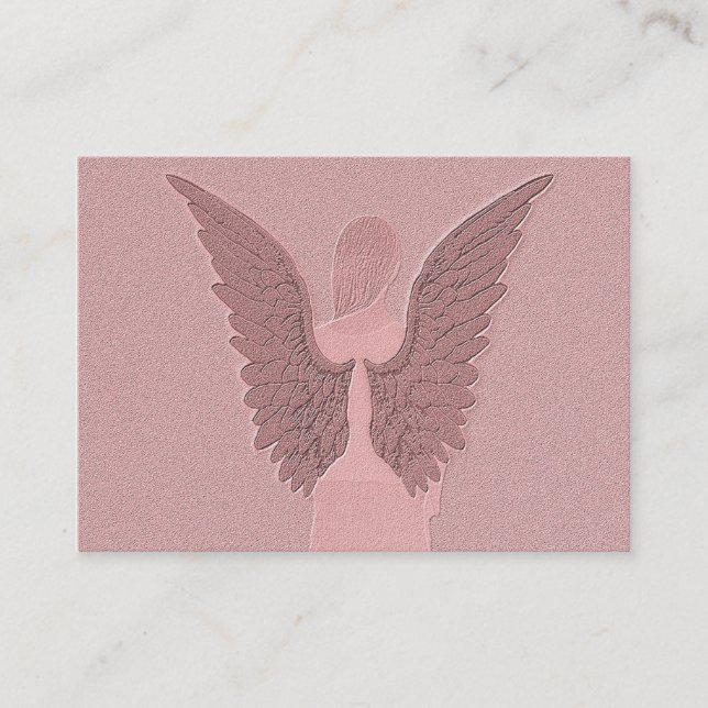 Carte De Visite Ange gardien rose (Devant)