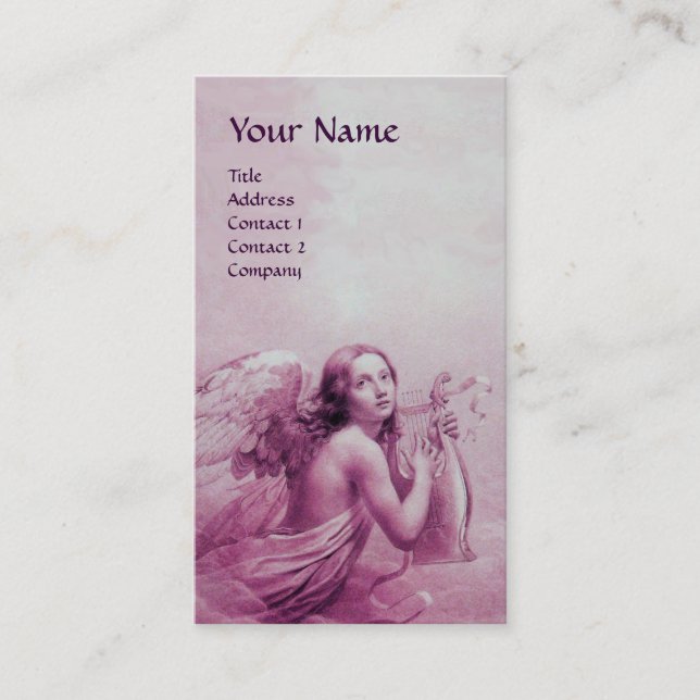 Carte De Visite ANGE JOUER LYRA SUR LE MONogramme DES NUAGES (Devant)