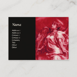 Carte De Visite ANGE ROMANTIQUE AVEC PEUR EN ROSE, FUCHSIA Noir