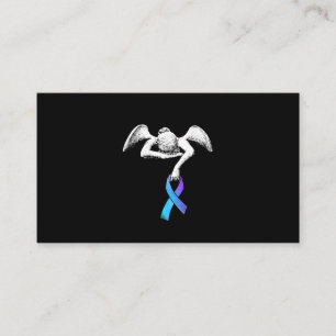 Carte De Visite Angel détient Turquoise Ribbon Prévention du suici