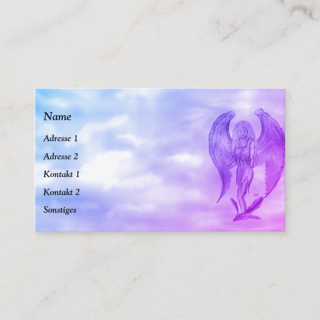 Carte De Visite Angel en style tatouage (Devant)