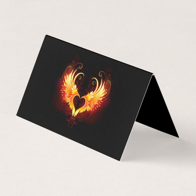 Carte De Visite Angel Fire Heart with Wings (Devant)