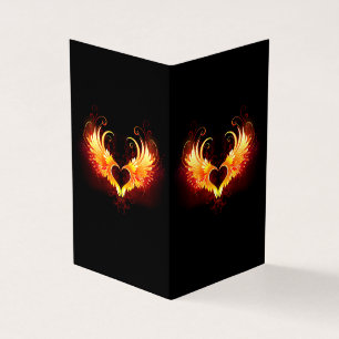 Carte De Visite Angel Fire Heart with Wings