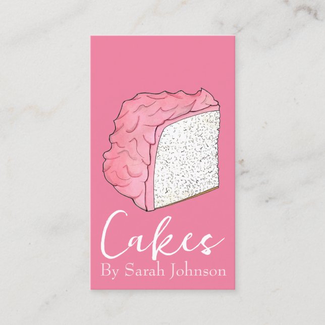 Carte De Visite Angel Food Gâteau Slice Baker boulangerie pâtisser (Devant)