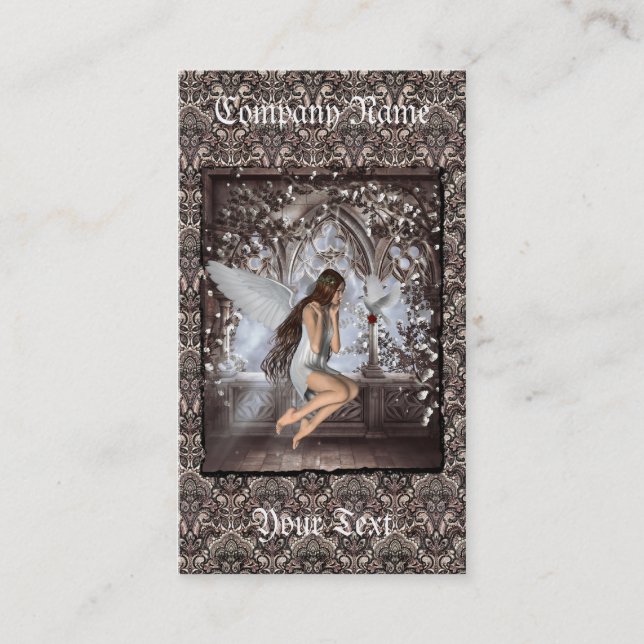 Carte De Visite Angel gothique et sa colombe (Devant)