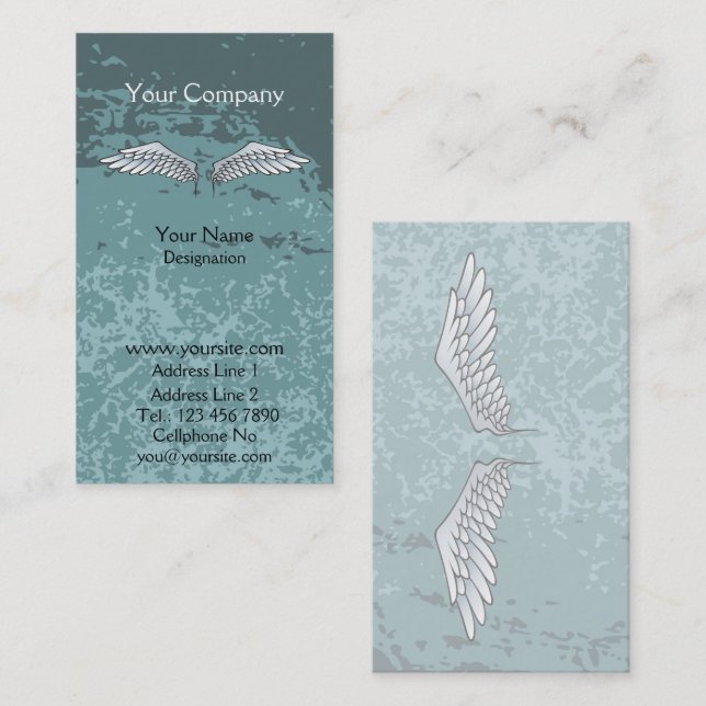 Carte De Visite Angel Wings bleu boueux (Devant / Derrière)