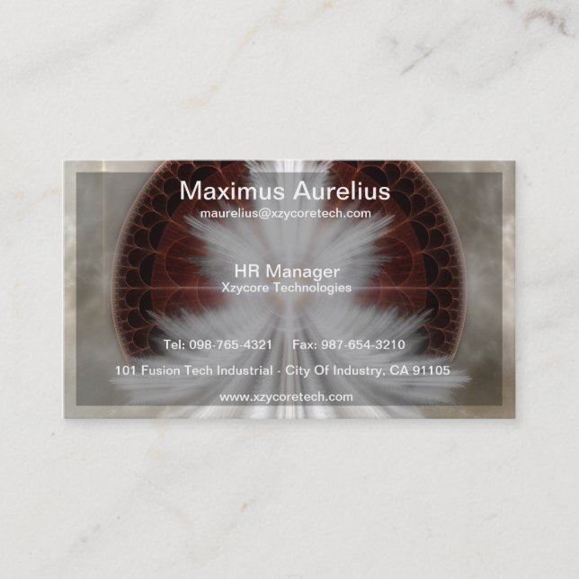 Carte De Visite Angel Wings Flocon de neige (Devant)