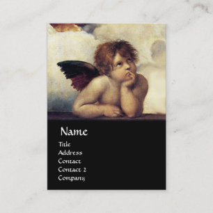 Carte De Visite ANGELS - Cherubs ailés, noir