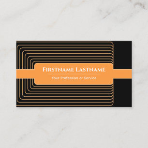 Carte De Visite Angle arrondi abstrait et encadré noir moderne