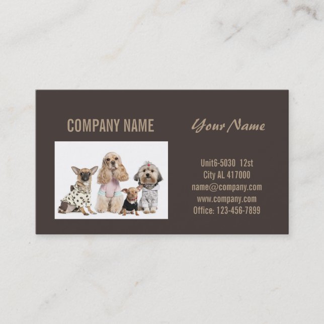 Carte De Visite animal animal de compagnie animal de chiot SPA vét (Devant)