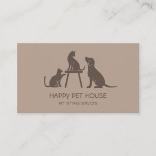 Carte De Visite Animal assis chien de promenade Chat vétérinaire a