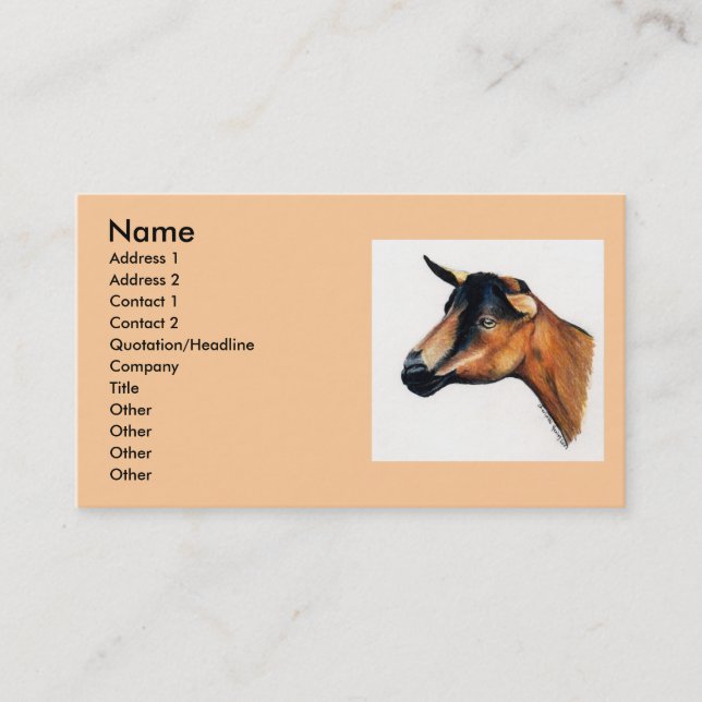 Carte de visite animal d'art "de chèvre (Devant)