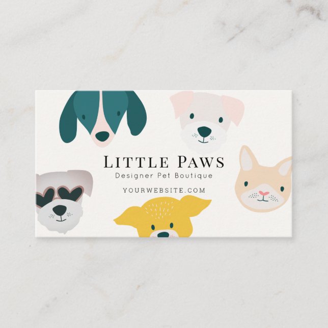 Carte De Visite Animal de compagnie Chien Chat Boutique Vêtements  (Devant)