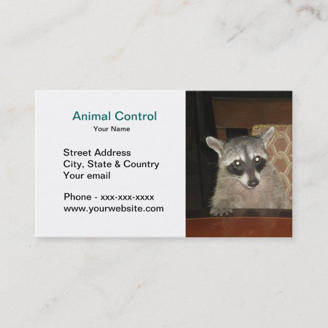 Carte de visite animal de contrôle (Devant)