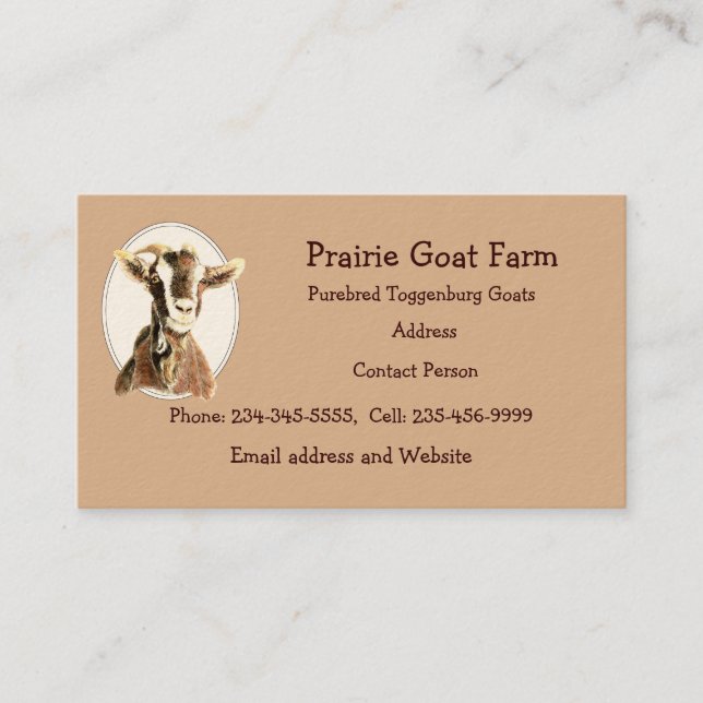Carte de visite animal de ferme de chèvre personna (Devant)