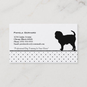 Carte De Visite Animal de silhouette de chien de monogramme de