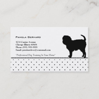 Carte De Visite Animal de silhouette de chien de monogramme de
