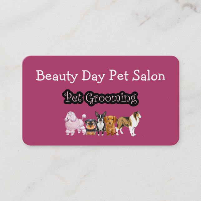 Carte De Visite Animal familier toilettant Businesscards moderne (Devant)