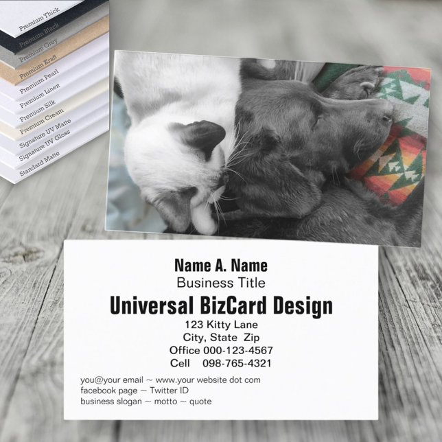 Carte De Visite Animal Foster Shelter Volontaire Adorable Animaux (business card front and back)