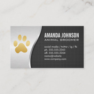 Carte De Visite Animal Groomer Paw animal