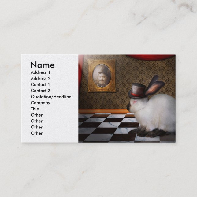 Carte De Visite Animal - le lapin - inverse (Devant)
