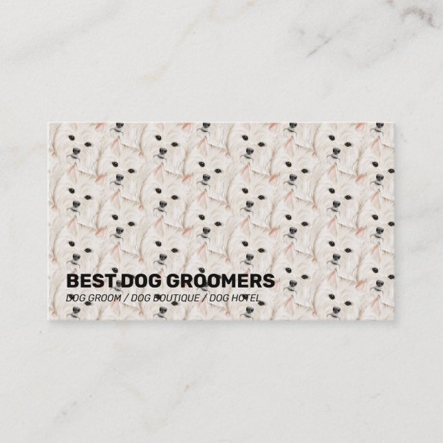 Carte De Visite Animal Motif West Highland Terrier Dog (Devant)