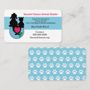 Carte De Visite Animal Shelter Chien Chat Coeur Modèle