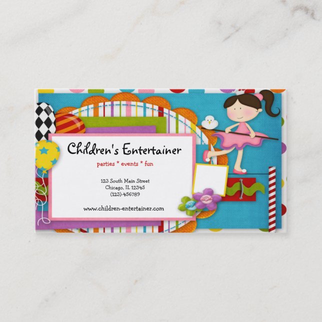 Carte De Visite Animateur pour enfants (Devant)