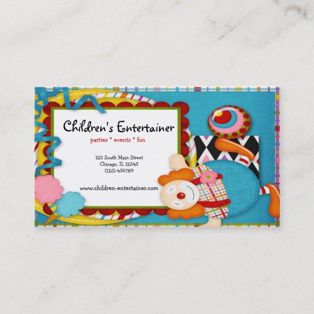 Carte De Visite Animateur pour enfants (Devant)
