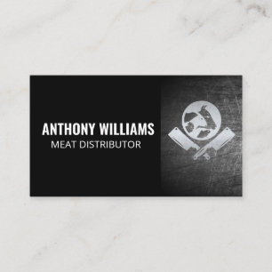 Carte De Visite Animaux Boucher Couteau Chef Logo