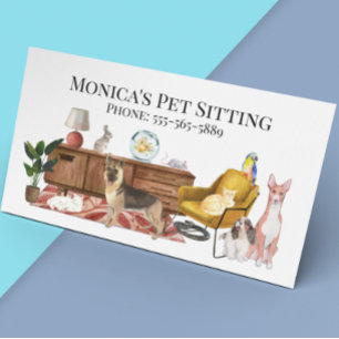 Carte De Visite Animaux de compagnie assis Chien Chat Entraînement