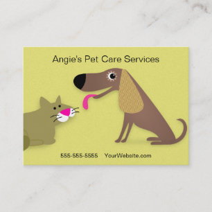 Carte De Visite Animaux de compagnie - Chien et Chat Jaune