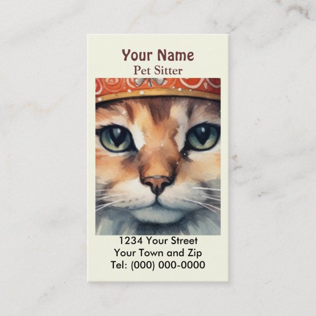 Carte De Visite Animaux de compagnie compagnon de chat (Devant)