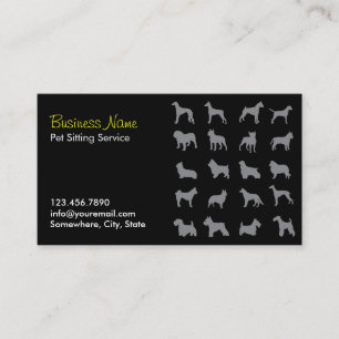 Carte De Visite Animaux de compagnie professionnelle Noir Animaux 