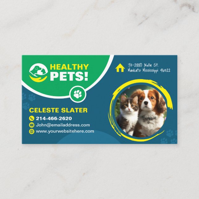 Carte De Visite Animaux de compagnie, Vétérinaire, Vétérinaire, Cl (Devant)