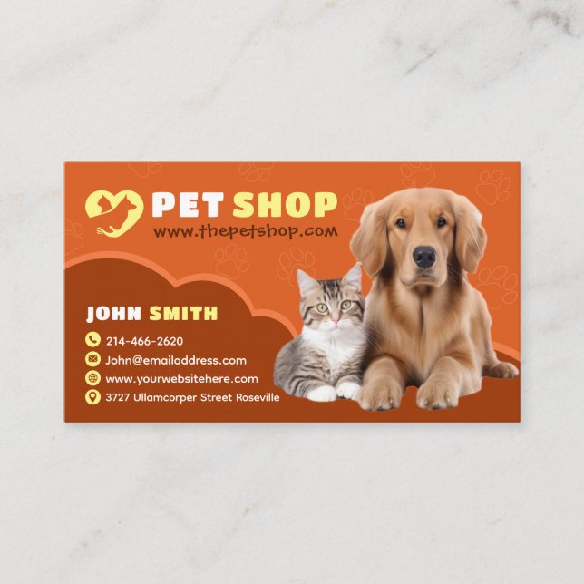 Carte De Visite Animaux de compagnie, Vétérinaire, Vétérinaire, Cl (Devant)