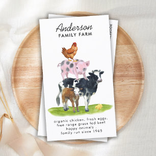 Carte De Visite Animaux de ferme Cow Cog Poulet Chicken Custom QR 