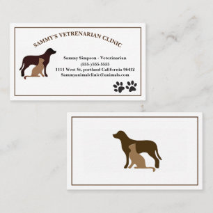 Carte De Visite Animaux de service vétérinaire animal animal anima