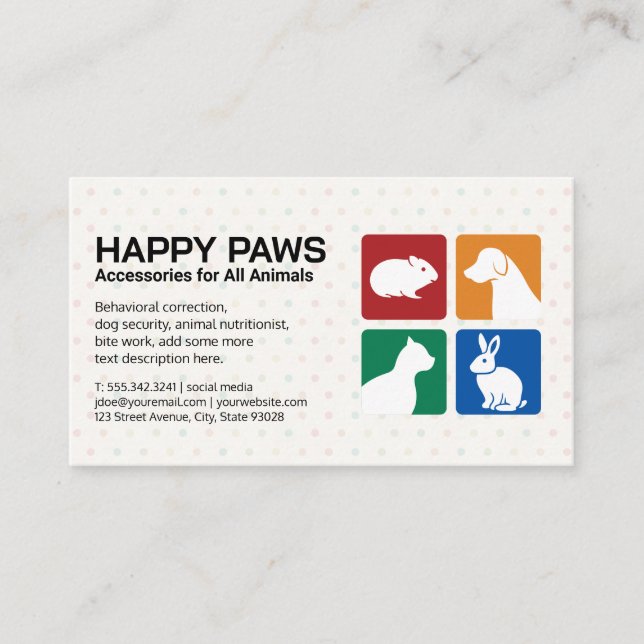 Carte De Visite Animaux domestiques | Animal Shop (Devant)