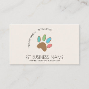 Carte De Visite Animaux domestiques assis Chien assis Chat Paw