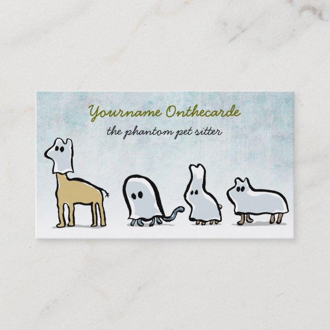 Carte De Visite animaux fantômes (animaux de compagnie assis) (Devant)