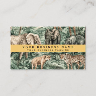 Carte De Visite Animaux Sauvages d'Afrique Jungle