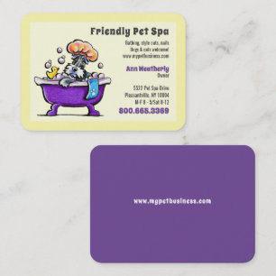 Carte De Visite Animaux Spas Chien Grooming Schnauzer Bath YW