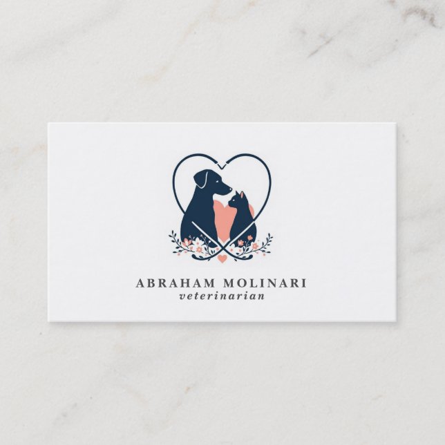 Carte De Visite Animaux Stethoscope Logo Nomination vétérinaire (Devant)