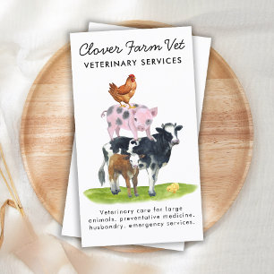 Carte De Visite Animaux vétérinaires de ferme Animaux vétérinaires