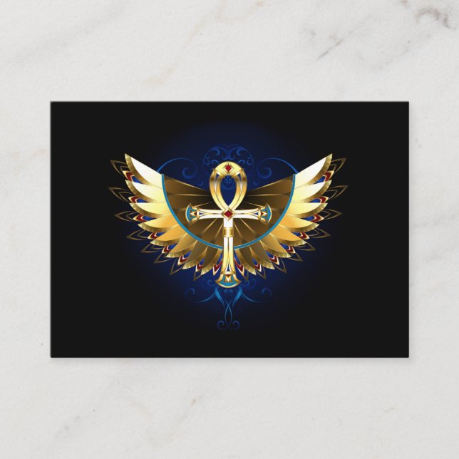 Carte De Visite Ankh or avec ailes (Devant)