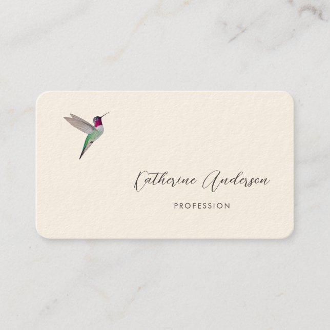 Carte De Visite Anna's Hummingbird  (Devant)