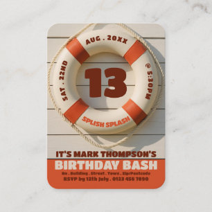 Carte De Visite Anneau de vie, fête de la piscine Billets de remis