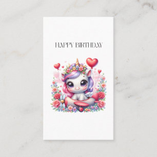 Carte De Visite Anniversaire de Licorne Pilote
