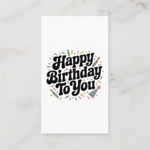 Carte De Visite Anniversaire Rétro Confettis